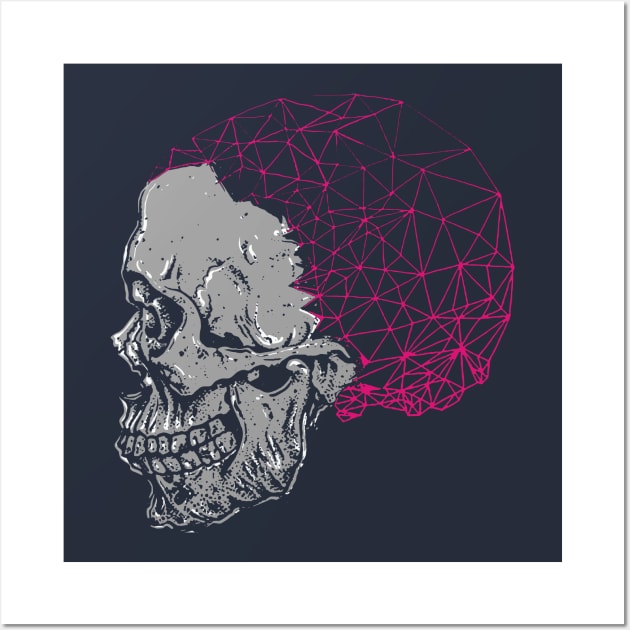 Skull Polygonal Brain Wall Art by Mako Design 